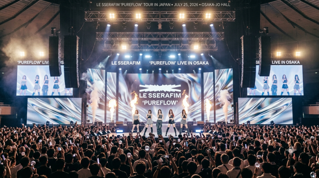 LE SSERAFIM 2026 TOUR ‘PUREFLOW’ IN JAPAN 2026/7/25 大阪城ホールのライブレポート