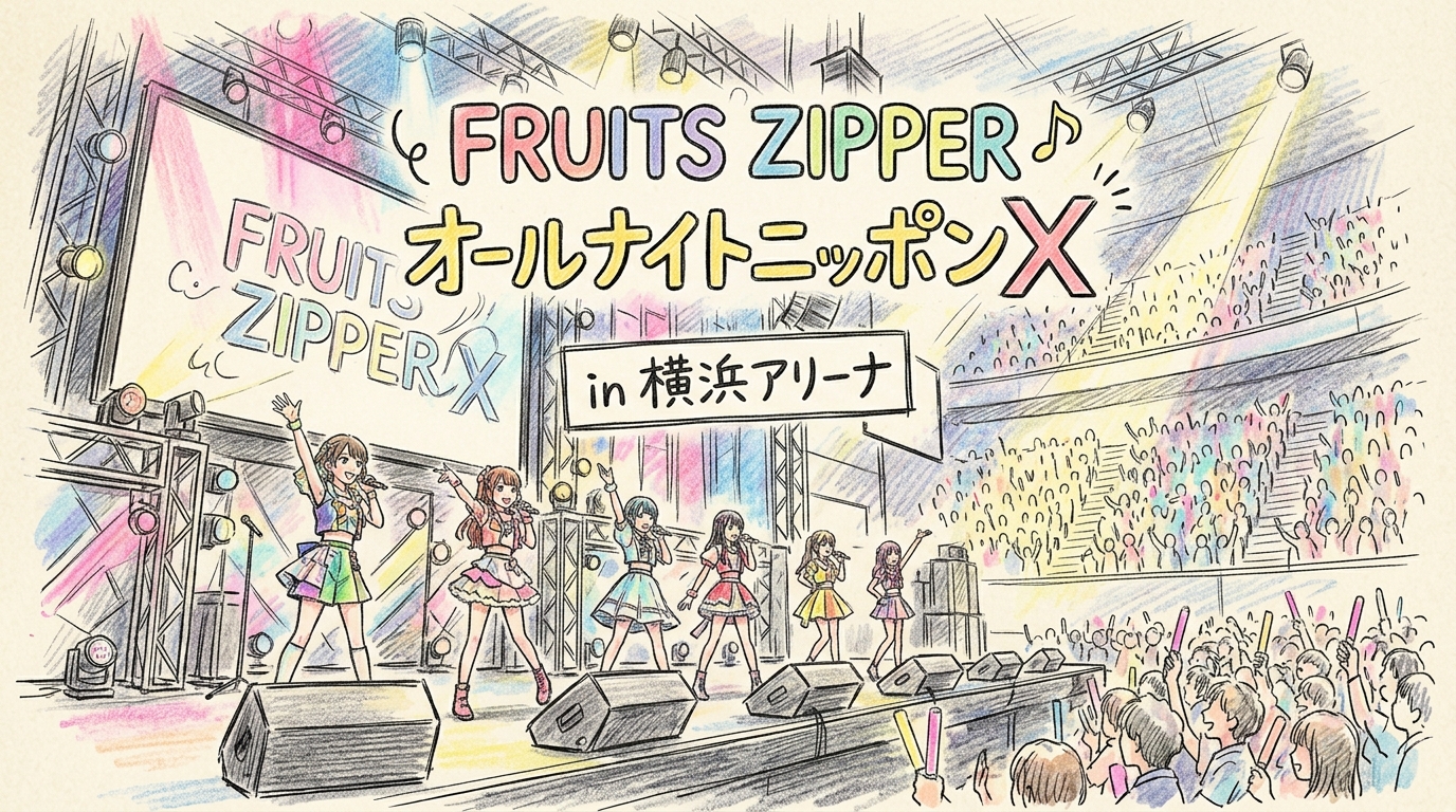 オールナイトニッポン FRUITS ZIPPERのオールナイトニッポンX in 横浜アリーナのスケジュール・キャパ・ホテル予約