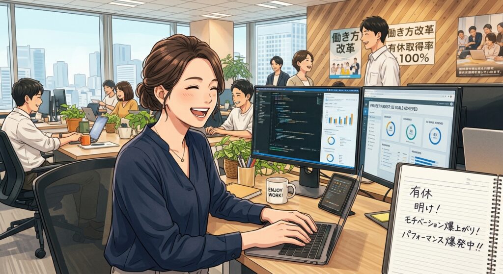 推し活有休でモチベーションが高い社員