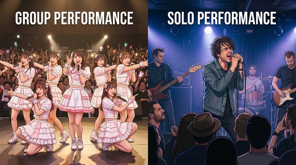 アイドルは歌を分担。